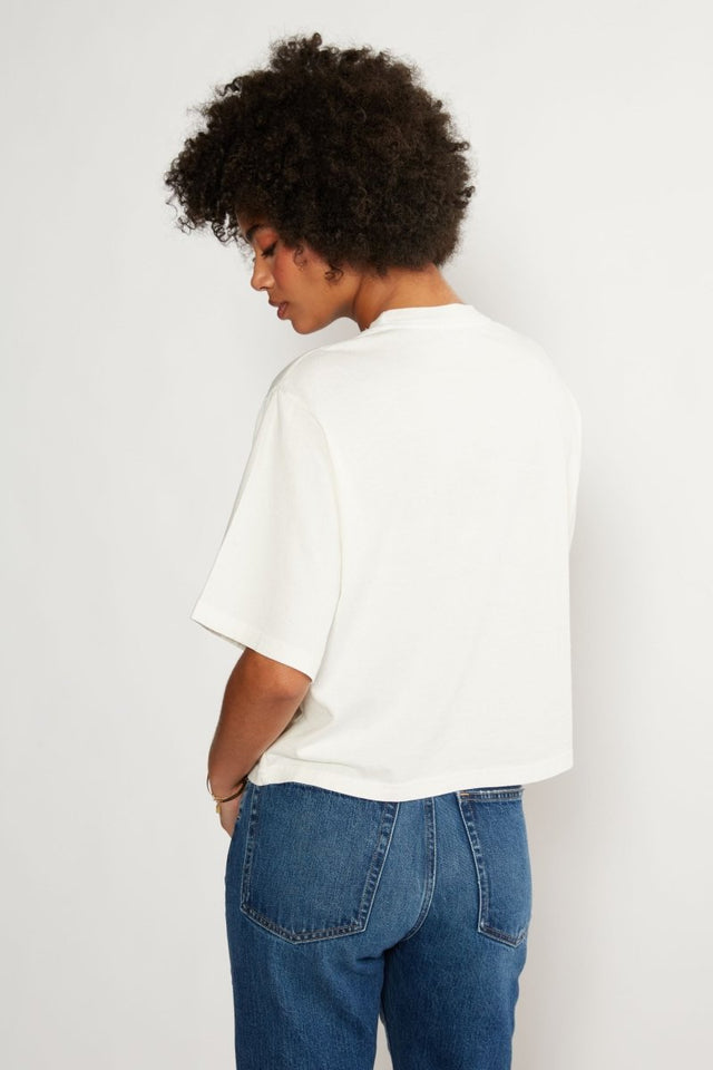 Sylvie Relaxed Tee - Cloud White - Veneka-Sustainable-Ethical-Tops-Etica Denim Drop Ship