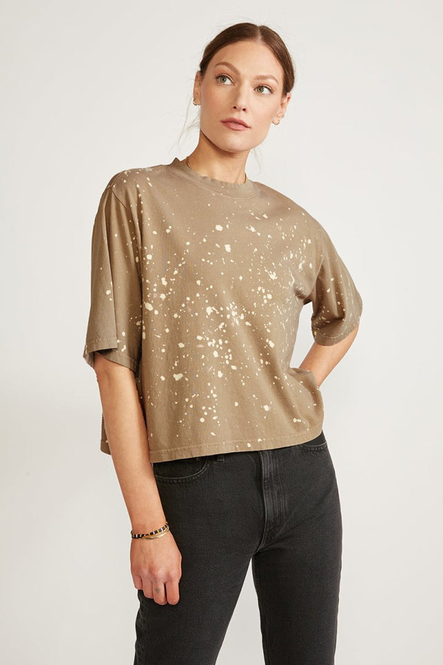 Sylvie Relaxed Tee - Oak Stardust - Veneka-Sustainable-Ethical-Tops-Etica Denim Drop Ship