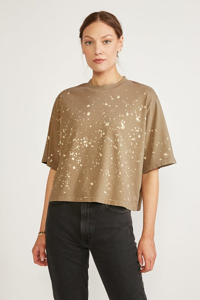 Sylvie Relaxed Tee - Oak Stardust - Veneka-Sustainable-Ethical-Tops-Etica Denim Drop Ship