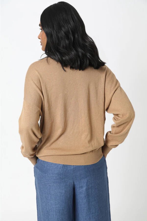 Tahoe Crew Neck Sweater in Camel - Veneka-Sustainable-Ethical-Tops-Neu Nomads Drop Ship