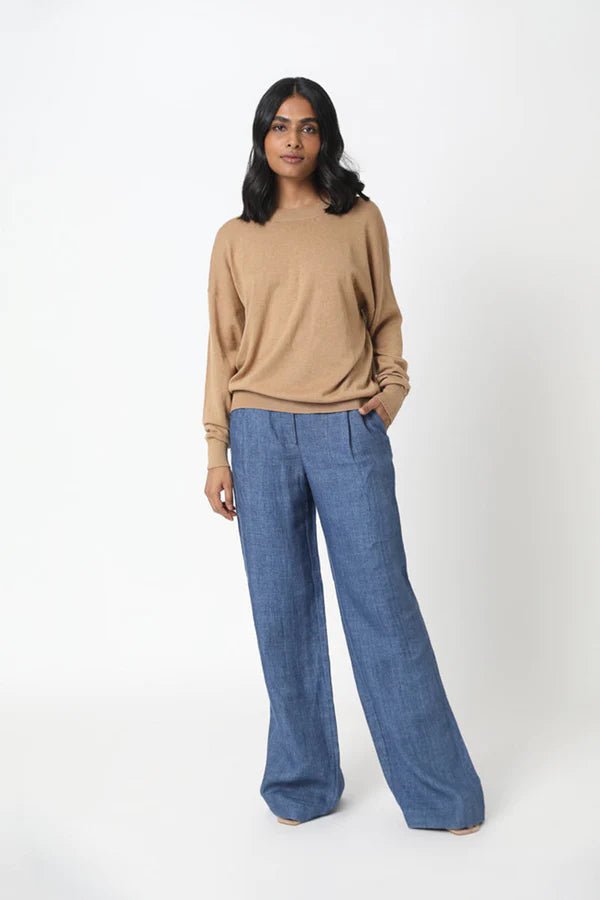 Tahoe Crew Neck Sweater in Camel - Veneka-Sustainable-Ethical-Tops-Neu Nomads Drop Ship