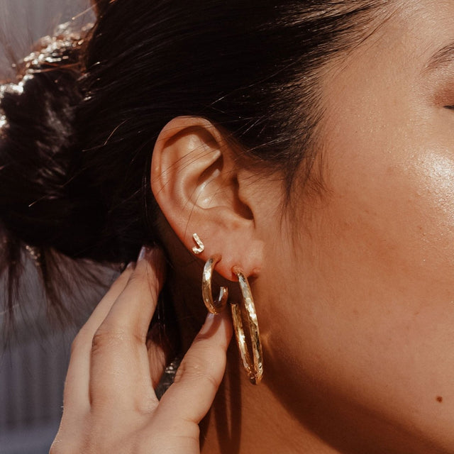 Tao Recycled Large Hoop Earrings in Sterling Silver - Veneka-Sustainable-Ethical-Jewelry-Nunchi Drop Ship
