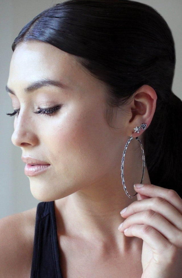 Textured Studs in Recycled Silver - Veneka-Sustainable-Ethical-Jewelry-Astor & Orion Drop Ship