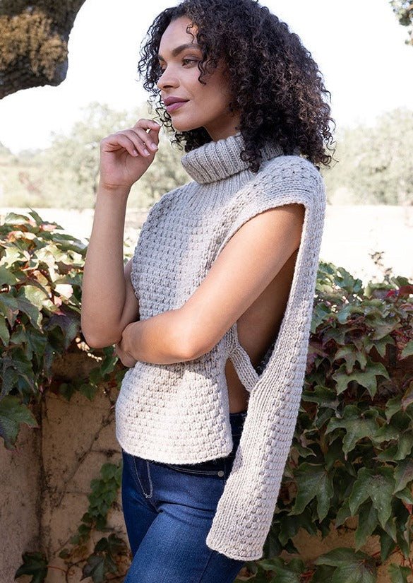 Textured Vest in Light Gray - Veneka-Sustainable-Ethical-Jackets-Indigenous Drop Ship