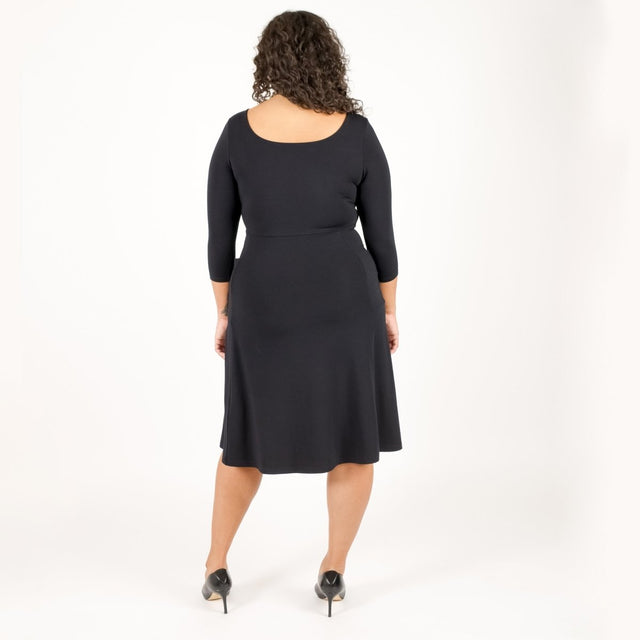The Anytime Dress in Black - Veneka-Sustainable-Ethical--Encircled Drop Ship Correct