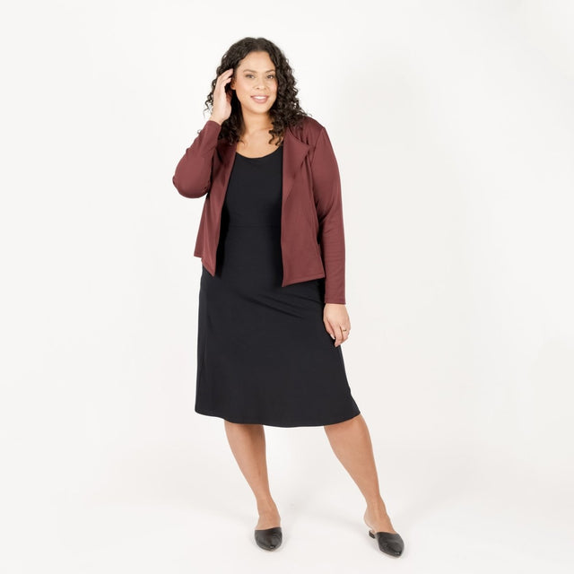 The Anytime Dress in Black - Veneka-Sustainable-Ethical--Encircled Drop Ship Correct