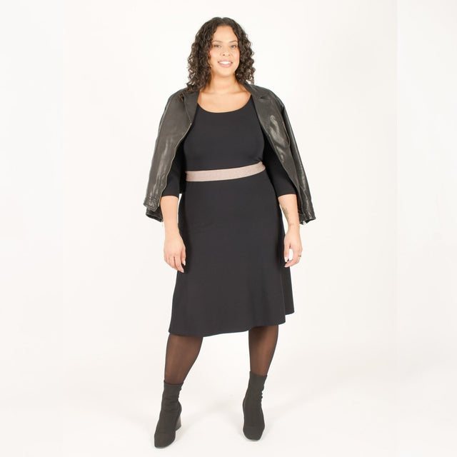 The Anytime Dress in Black - Veneka-Sustainable-Ethical--Encircled Drop Ship Correct