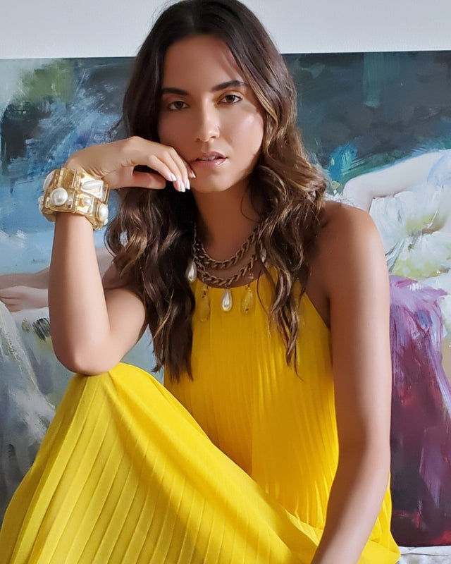 The Bella Necklace in Gold - Veneka-Sustainable-Ethical-Jewelry-Stella Lucchi Drop Ship