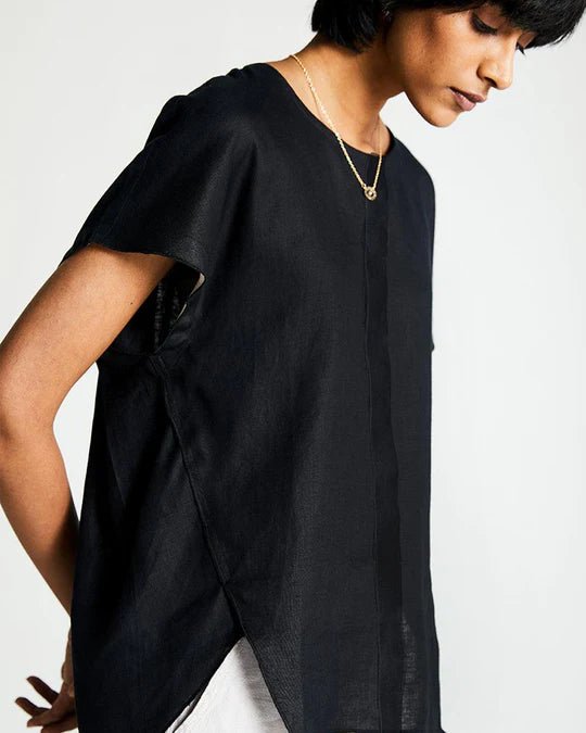 The Box Top in Black - Veneka-Sustainable-Ethical-Tops-Reistor Drop Ship