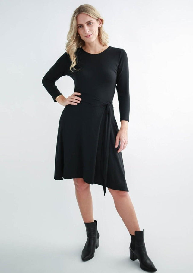The Breakaway Wrap Top in Black - Final Sale - Veneka-Sustainable-Ethical-Tops-Encircled Drop Ship