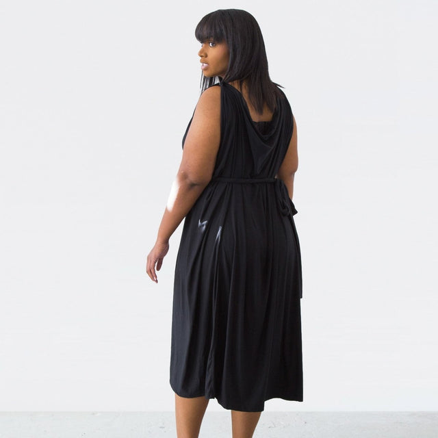 The Chrysalis Cardi - Maxi in Black - Veneka-Sustainable-Ethical-Jackets-Encircled Drop Ship
