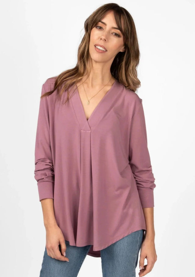 The Comfy Dress Shirt in Ginger Mauve - Veneka-Sustainable-Ethical-Tops-Encircled Drop Ship