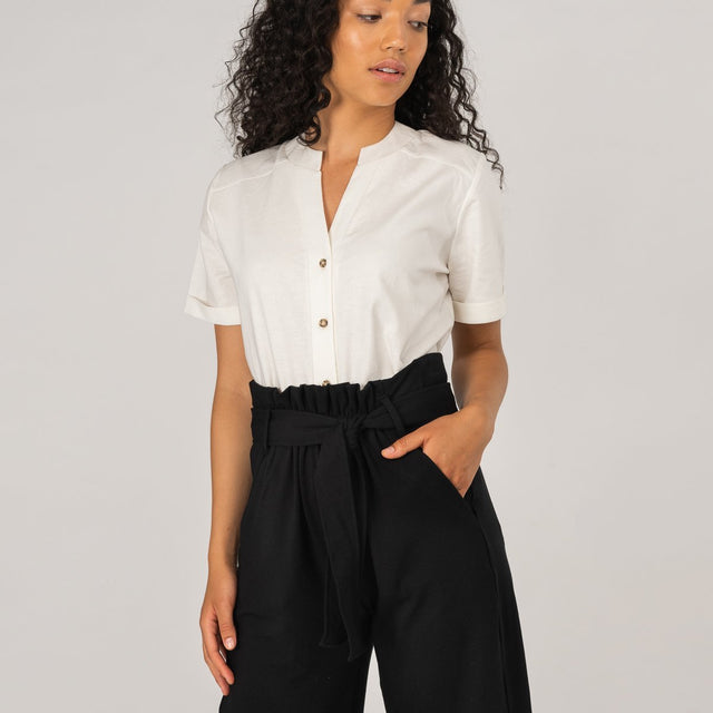 The Comfy Paperbag Culottes in Black - Final Sale - Veneka-Sustainable-Ethical-Bottoms-Encircled Drop Ship