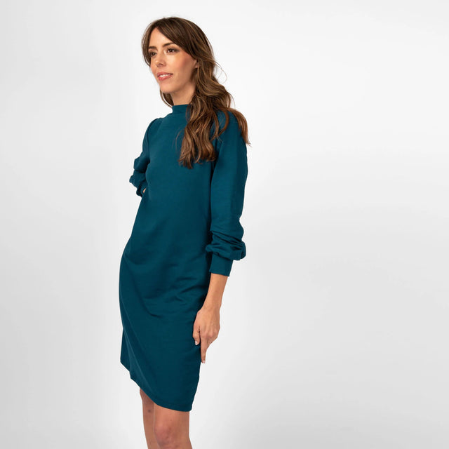 The Comfy Puff Sleeve Dress in Sapphire Blue - Final Sale - Veneka-Sustainable-Ethical-Dresses-Encircled Drop Ship