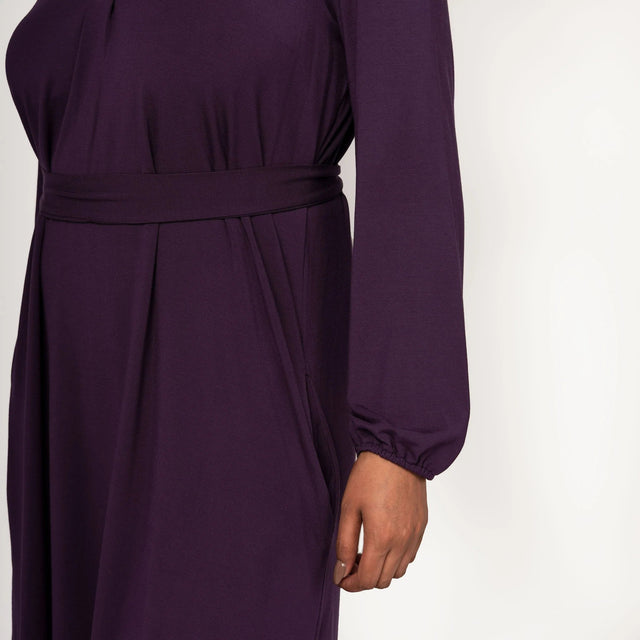 The Comfy Shirt Dress in Plum Purple - Final Sale - Veneka-Sustainable-Ethical-Dresses-Encircled Drop Ship