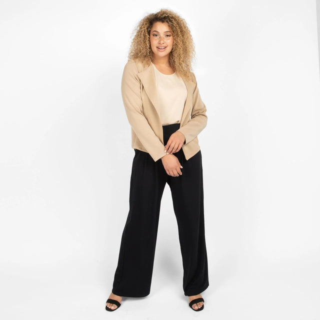 The Comfy Wide Leg Pant in Black - Veneka-Sustainable-Ethical-Bottoms-Encircled Drop Ship