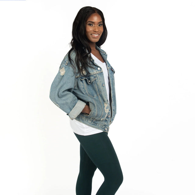The Dressy Leggings in Alpine Green - Final Sale - Veneka-Sustainable-Ethical-Bottoms-Encircled Drop Ship