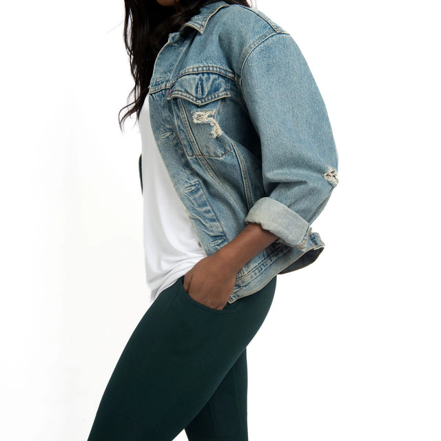 The Dressy Leggings in Alpine Green - Final Sale - Veneka-Sustainable-Ethical-Bottoms-Encircled Drop Ship