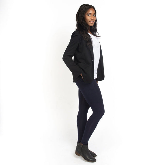 The Dressy Leggings in Navy Blue - Veneka-Sustainable-Ethical-Bottoms-Encircled Drop Ship