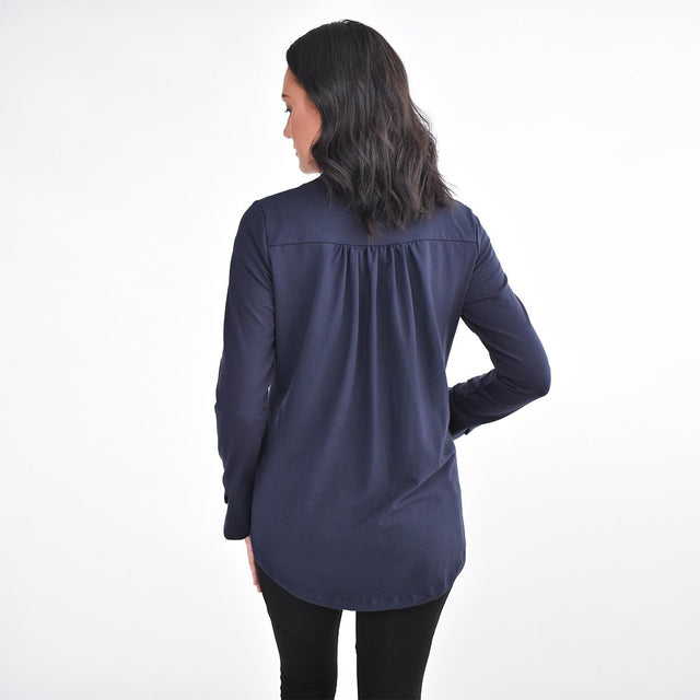 The Dressy Track Jacket in Navy Blue - Final Sale - Veneka-Sustainable-Ethical-Jackets-Encircled Drop Ship