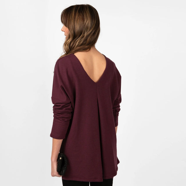 The Dressy Tunic in Deep Berry - Veneka-Sustainable-Ethical-Tops-Encircled Drop Ship