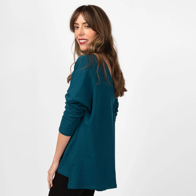 The Dressy Tunic in Sapphire Blue - Veneka-Sustainable-Ethical-Tops-Encircled Drop Ship