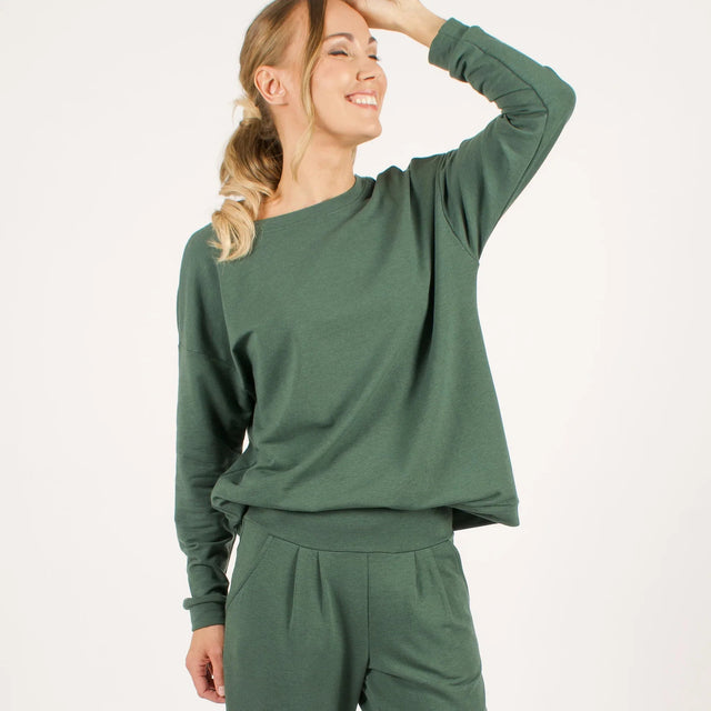 The Dressy V-Neck Sweatshirt in Rasberry - Veneka-Sustainable-Ethical-Tops-Encircled Drop Ship Correct