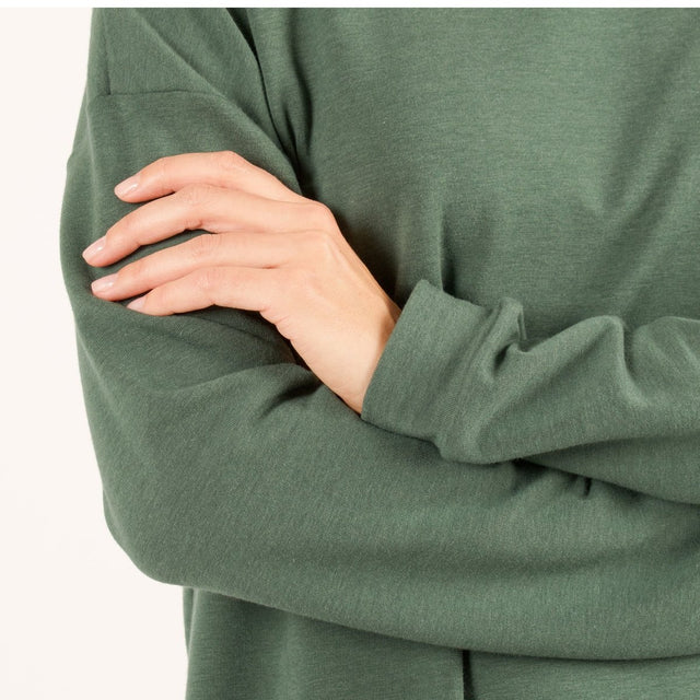 The Dressy V-Neck Sweatshirt in Rasberry - Veneka-Sustainable-Ethical-Tops-Encircled Drop Ship Correct