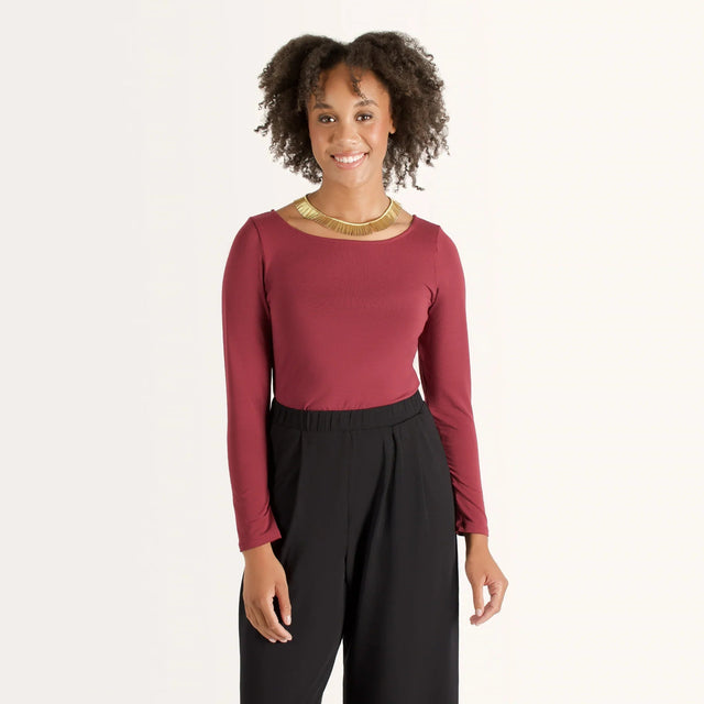The Effortless Reversible Long Sleeve in Black - Veneka-Sustainable-Ethical-Tops-Encircled Drop Ship Correct