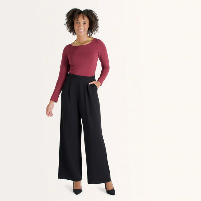 The Effortless Reversible Long Sleeve in Dark Heathered Grey - Veneka-Sustainable-Ethical-Tops-Encircled Drop Ship Correct