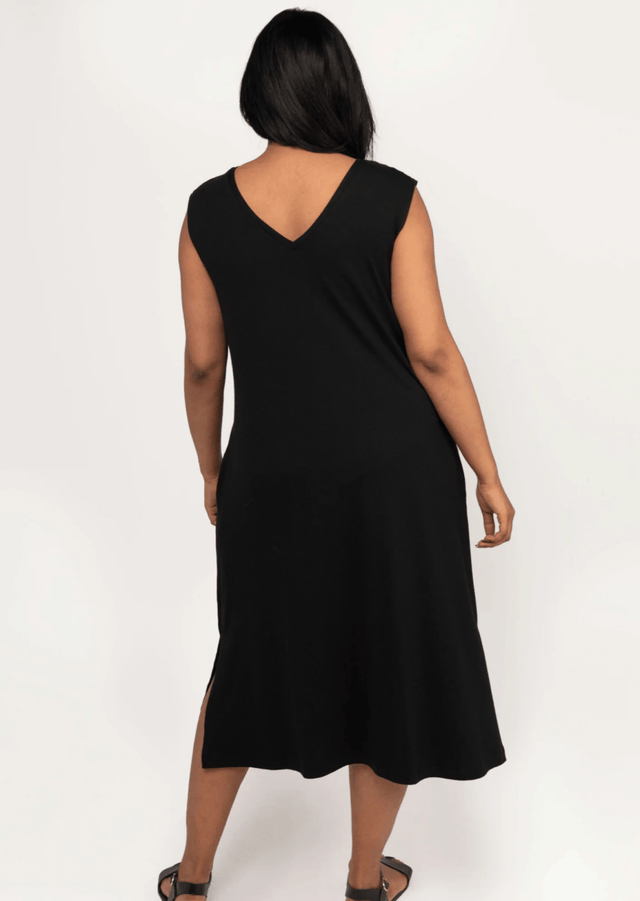 The Everyday Sleeveless Dress in Black - Final Sale - Veneka-Sustainable-Ethical-Dresses-Encircled Drop Ship