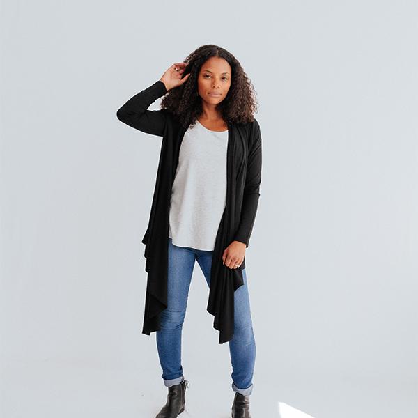 The Everyday Twist Top in Black Modal - Veneka-Sustainable-Ethical-Tops-Encircled Drop Ship