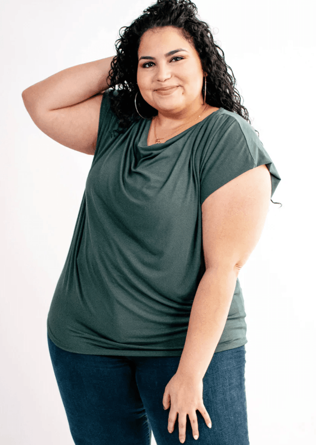 The Evolve Top in Forest Green Modal - Veneka-Sustainable-Ethical-Tops-Encircled Drop Ship