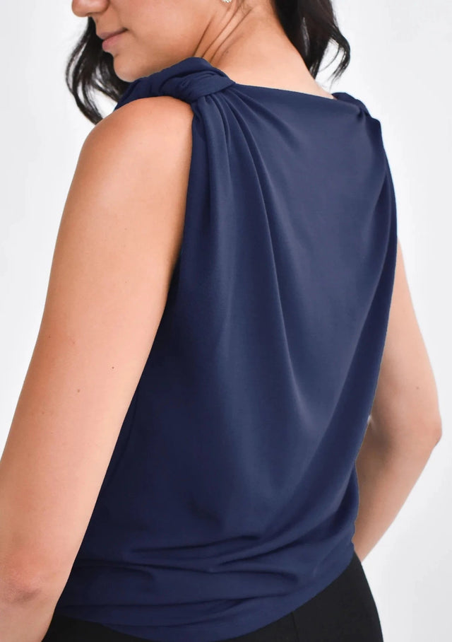 The Evolve Top in Navy Blue Modal - Veneka-Sustainable-Ethical-Tops-Encircled Drop Ship