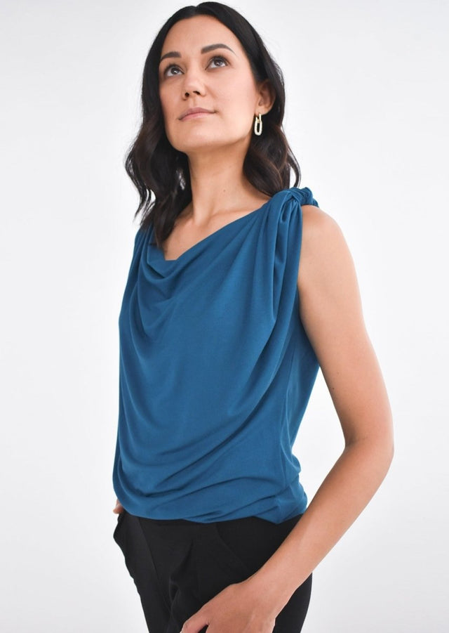 The Evolve Top in Sapphire Modal - Veneka-Sustainable-Ethical-Tops-Encircled Drop Ship