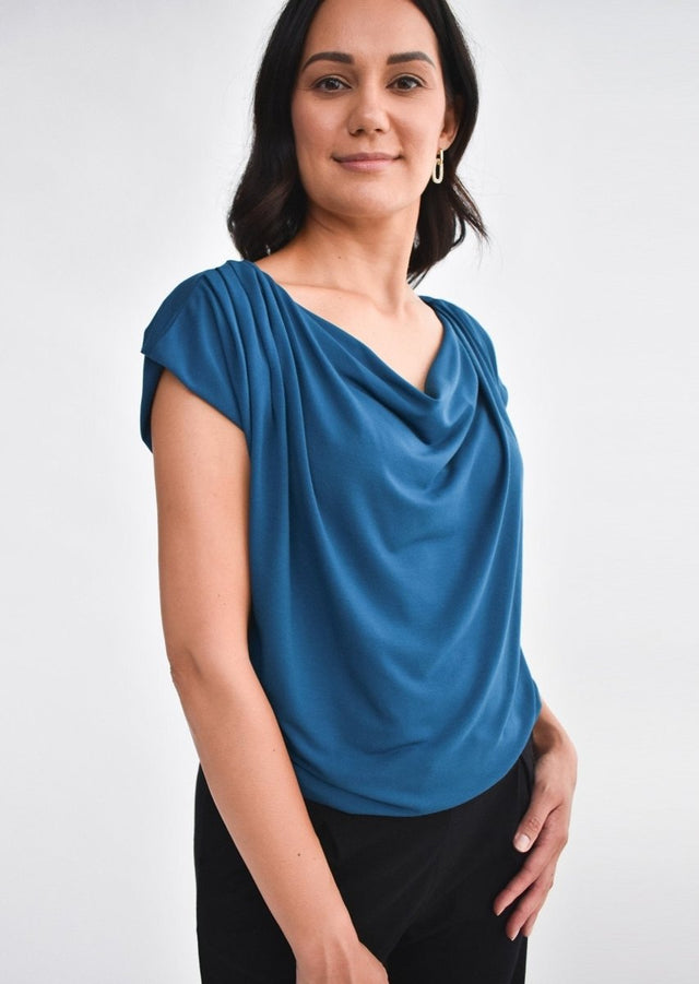 The Evolve Top in Sapphire Modal - Veneka-Sustainable-Ethical-Tops-Encircled Drop Ship