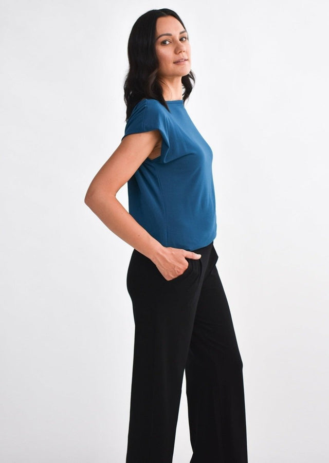 The Evolve Top in Sapphire Modal - Veneka-Sustainable-Ethical-Tops-Encircled Drop Ship
