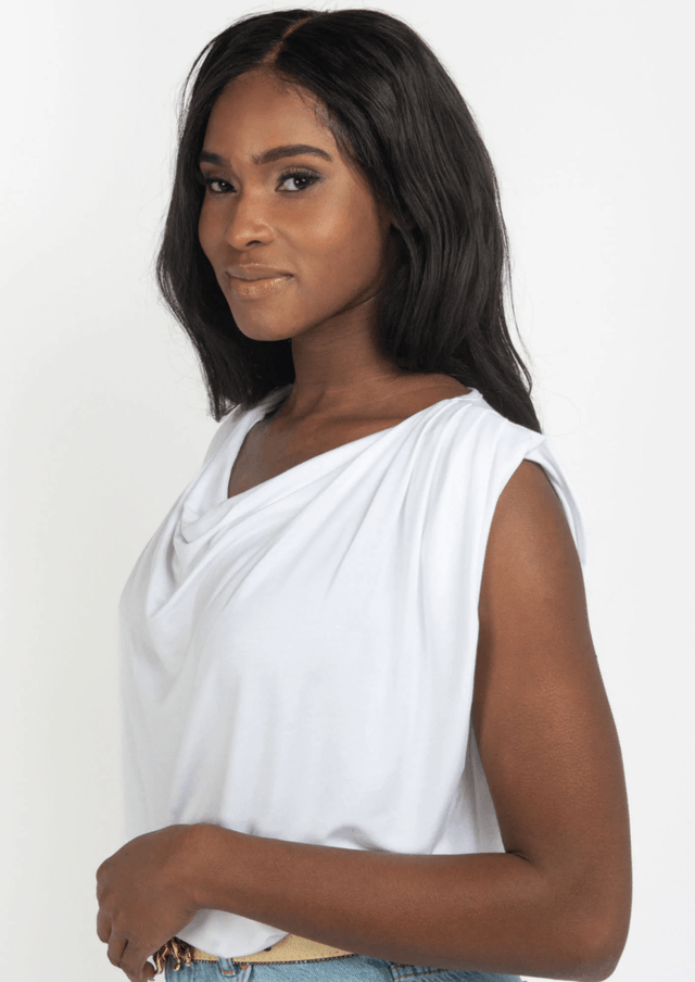 The Evolve Top in White Tencel - Veneka-Sustainable-Ethical-Tops-Encircled Drop Ship