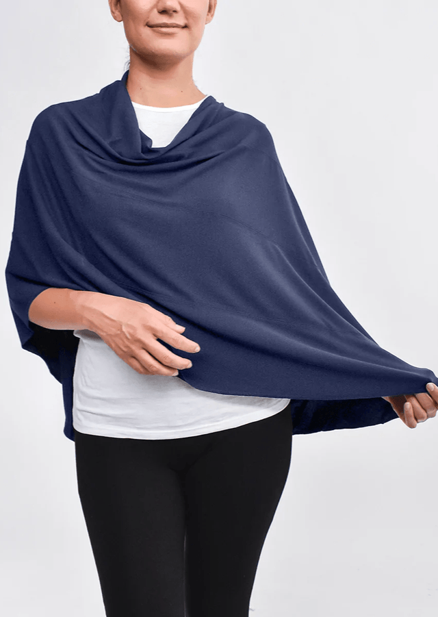 The Renew Shawl in Navy Blue - Veneka-Sustainable-Ethical-Tops-Encircled Drop Ship