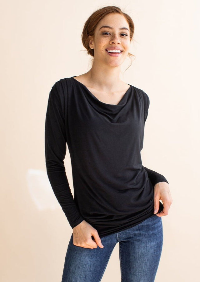 The Revolve Dress / Top in Navy Blue - Final Sale - Veneka-Sustainable-Ethical-Dresses-Encircled Drop Ship