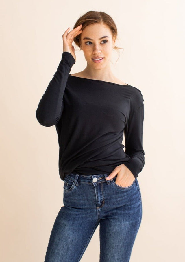 The Revolve Dress / Top in Navy Blue - Final Sale - Veneka-Sustainable-Ethical-Dresses-Encircled Drop Ship