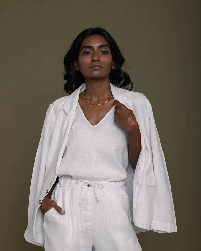 The She's Everything Blazer in Coconut White - Veneka-Sustainable-Ethical-Jackets-Reistor Drop Ship