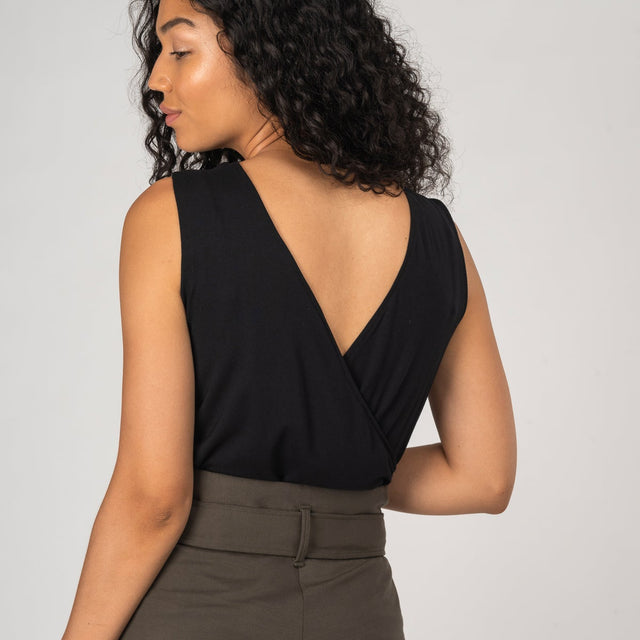 The Sleeveless Breakaway Wrap Top in Sky Blue - Final Sale - Veneka-Sustainable-Ethical-Tops-Encircled Drop Ship