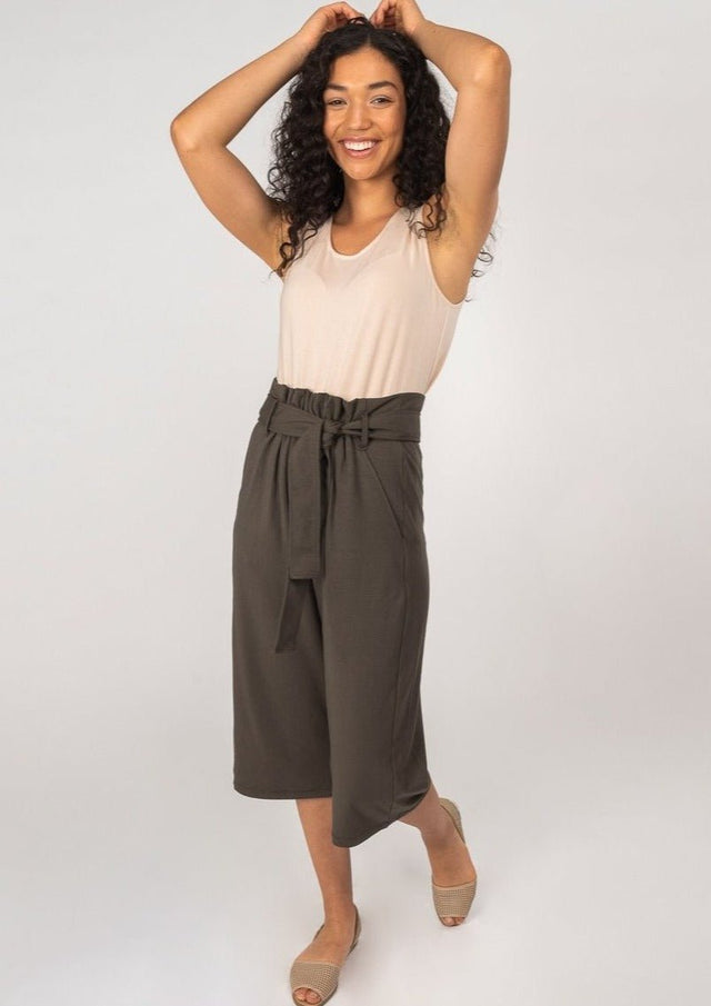 The Sleeveless Unbodysuit in Wheat - Final Sale - Veneka-Sustainable-Ethical-Tops-Encircled Drop Ship