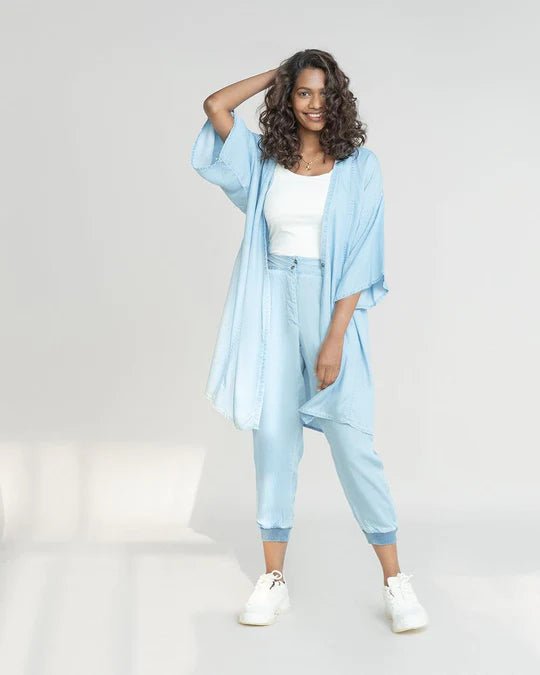 The Summer Sweats in Ocean Blue - Veneka-Sustainable-Ethical-Bottoms-Reistor Drop Ship
