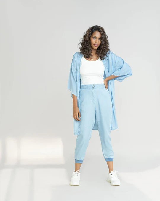 The Summer Sweats in Ocean Blue - Veneka-Sustainable-Ethical-Bottoms-Reistor Drop Ship