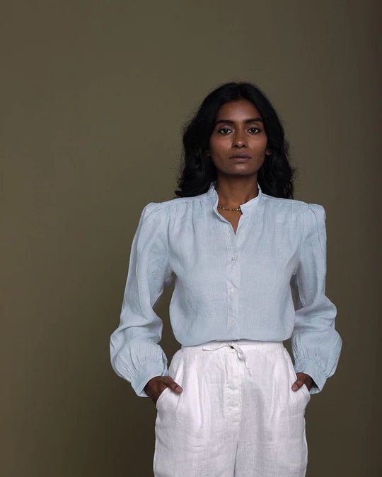 The Wild River Shirt in Summer Blue - Veneka-Sustainable-Ethical-Jackets-Reistor Drop Ship