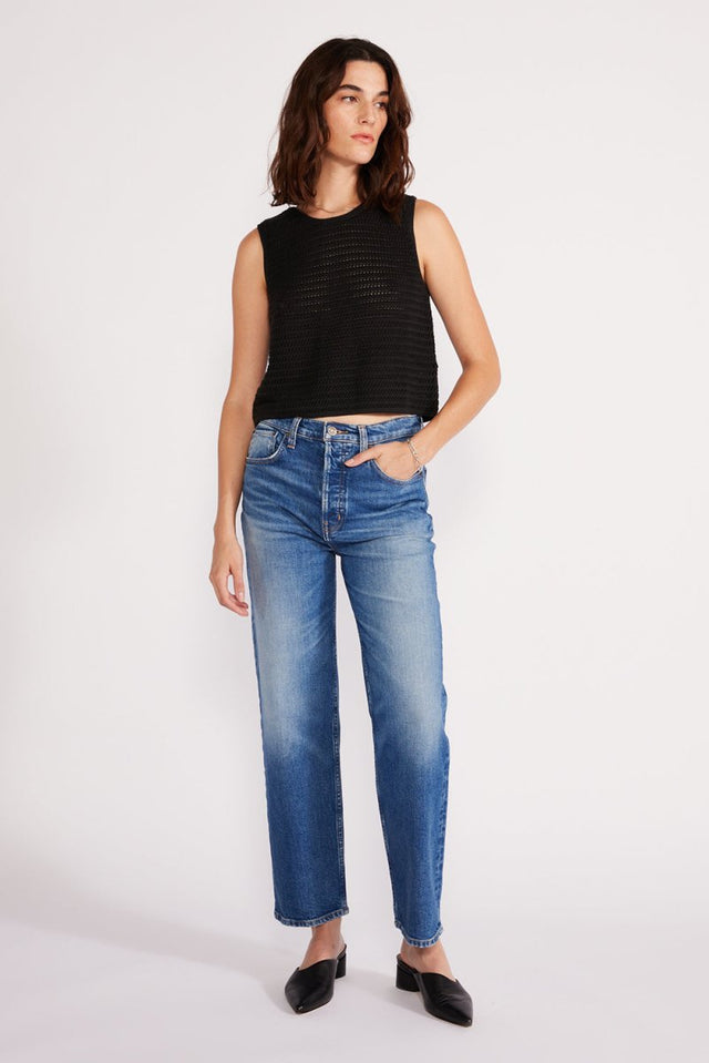 Tia Vintage Straight Crop - Blue Creek - Veneka-Sustainable-Ethical-Bottoms-Etica Denim Drop Ship