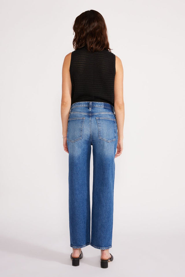 Tia Vintage Straight Crop - Blue Creek - Veneka-Sustainable-Ethical-Bottoms-Etica Denim Drop Ship