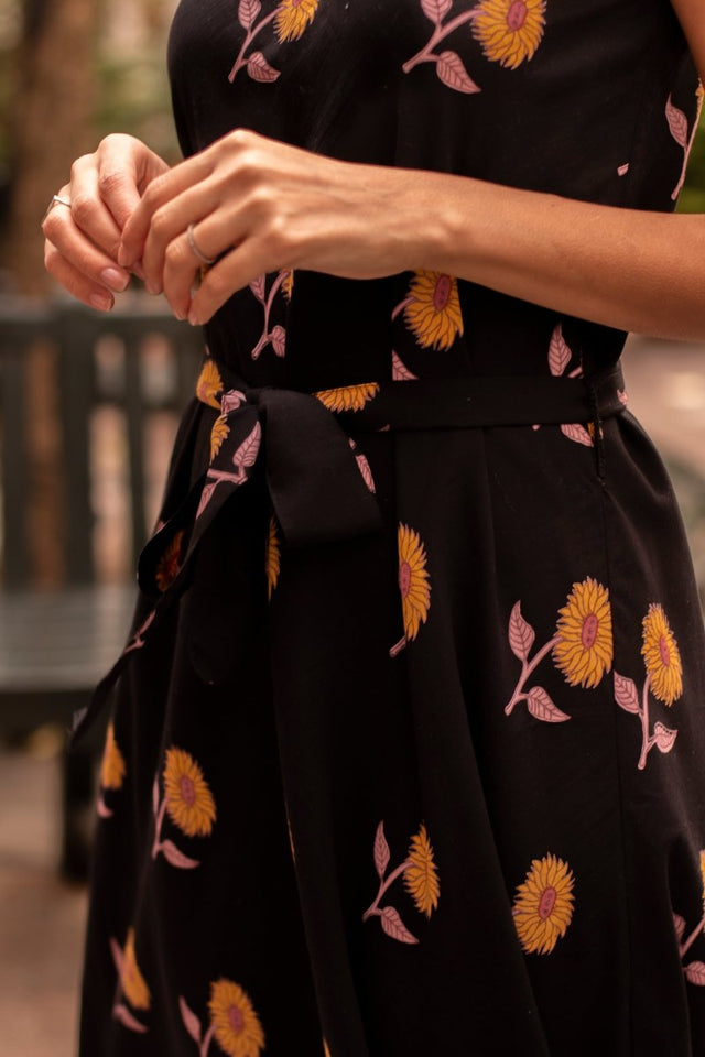 Tie-Up Dress in Sunflower - Veneka-Sustainable-Ethical--Em & Shi Drop Ship